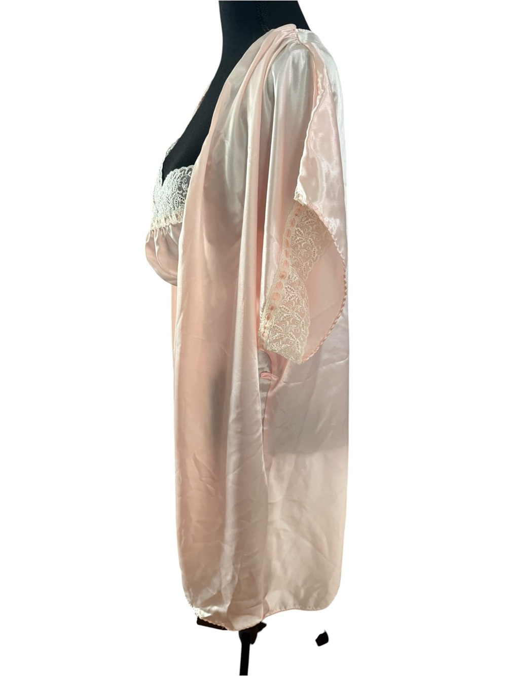 Val Mode VINTAGE Pink Satin Lace Nightie   ROBE  Size Small Lingerie - NO BELT S - Picture 6 of 14